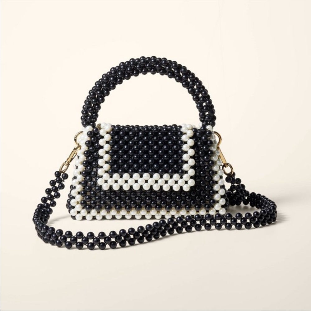 kate spade new york x Target Colorblock Beaded Crossbody Bag - Black/White NWT